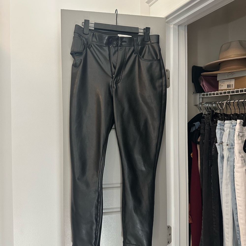 Abercrombie Black Faux Leather Pants